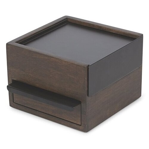 Umbra Шкатулка Stowit Mini чёрный/орех 11.2 см 15.4 см 1.2 кг МДФ 15.3 см