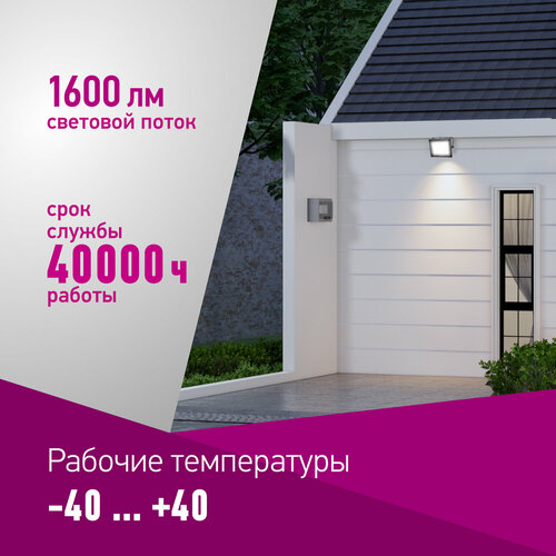 Прожектор светодиодный ОНЛАЙТ OFL-20-4K-BL-IP65-LED, 20 Вт, свет: дневной белый