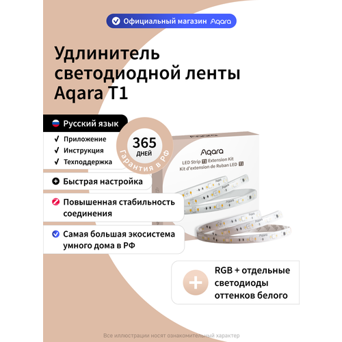 Удлинитель умной светодиодной ленты Aqara T1 RLSE-K01D, 1м, умный дом, белый