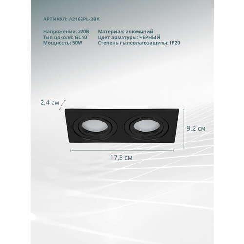 Светильник Arte Lamp TARF A2168PL-2BK