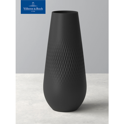Villeroy & Boch Ваза Manufacture Collier Noir Carre Tall, 26 см, Фарфор