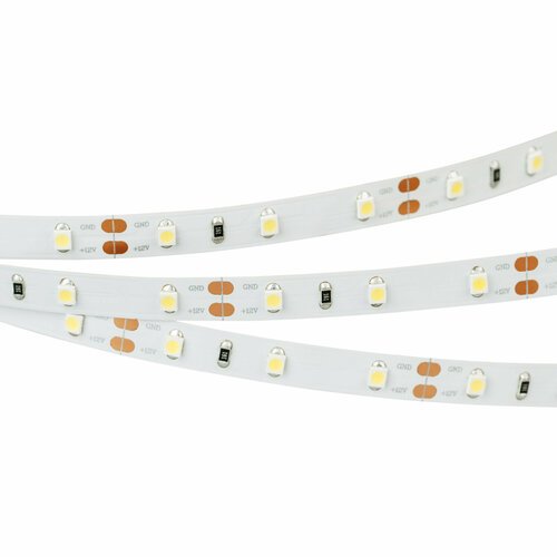 Лента RT-A60-8mm 12V Warm3500 (4.8 W/m, IP20, 2835, 5m) (Arlight, Открытый)