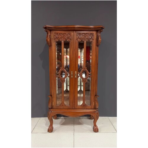 Витрина для посуды DOMKORLEONE в стиле Chippendale из красного дерева (mahogany wood), цвет орех HP (коричневый)