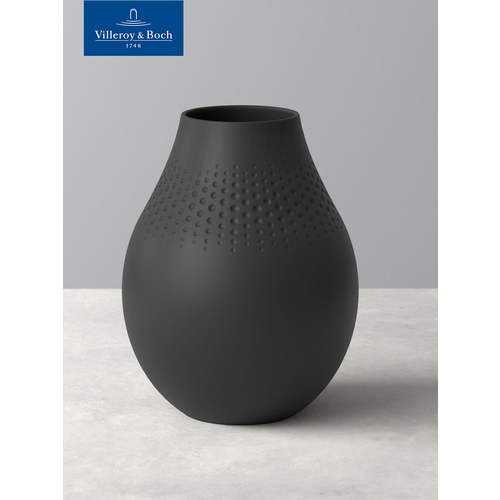 Villeroy & Boch Ваза Manufacture Collier Noir Perle Tall, 20 см, Фарфор