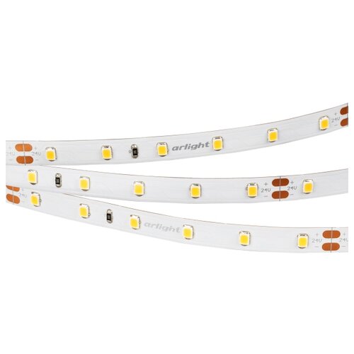 Светодиодная лента Arlight RT-A60-8mm 24V Warm3000 021409, 5 м, светодиодов: 300 шт., 36 Вт, теплый белый, 3000 К