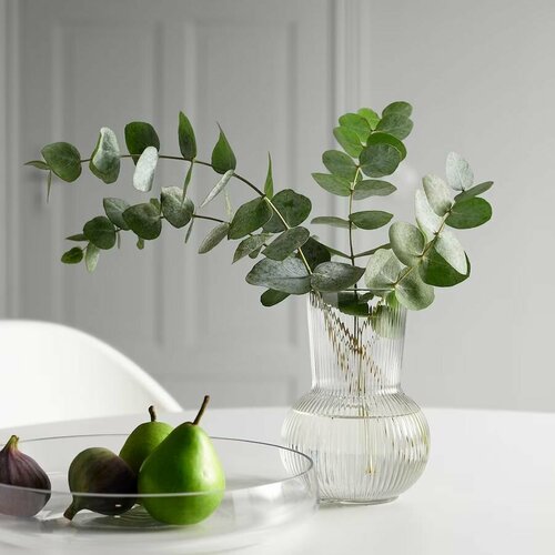 Ваза IKEA PADRAG, стекло, настольная, высота 17см, диаметр 12см, прозрачная