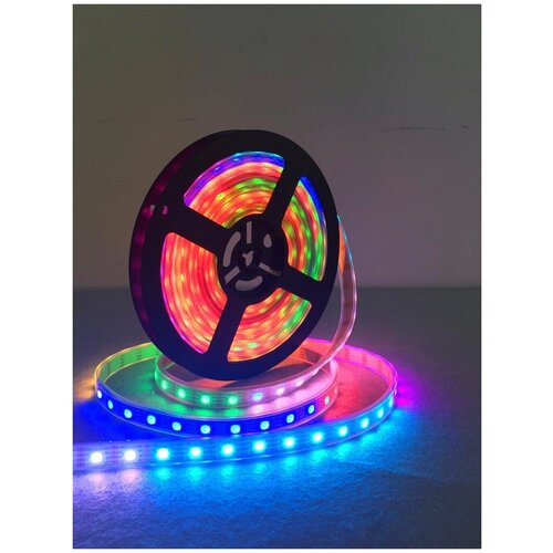 Светодиодная лента с пультом LED RGB цветная, 2835, 5 метров, влагостойкая