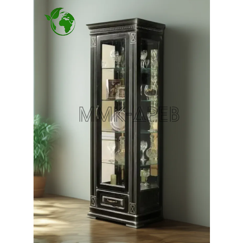 Шкаф-витрина , Верди Premium 023 венге 3,60*40*200, с зеркалом, массив сосны.
