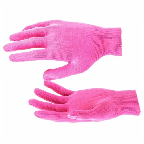 Перчатки из синтетической нити 13 класс, цвет "розовая фуксия", L 67821
