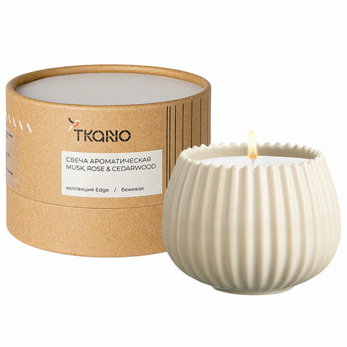 Свеча ароматическая Musk, Rose & Cedarwood из коллекции Edge бежевый 30 ч Tkano TK23-ARO0020