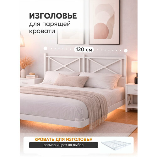 Изголовье для кровати Лофт 120 см металлическое, Белый