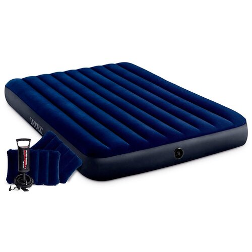 Надувной матрас INTEX Classic Downy Airbed Fiber-tech 64765 синий 152 см
