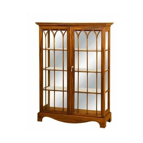 Витрина для посуды DOMKORLEONE красное дерево (mahogany wood), полки стекло, цвет орех NAA (светло-коричневый)