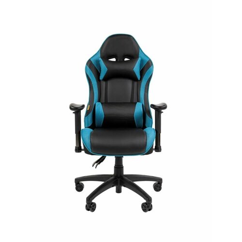 Кресло игровое Chairman CH43 7145989 экокожа, черно-бирюзовый