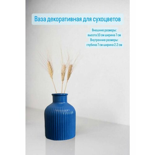 Ваза для сухоцветов синяя