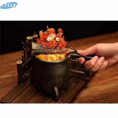 Ночник Calcifer, милый настольный светильник с мерцающим пламенем, который освещает вашу комнату, подходит для кемпинга, терапии, украшения.