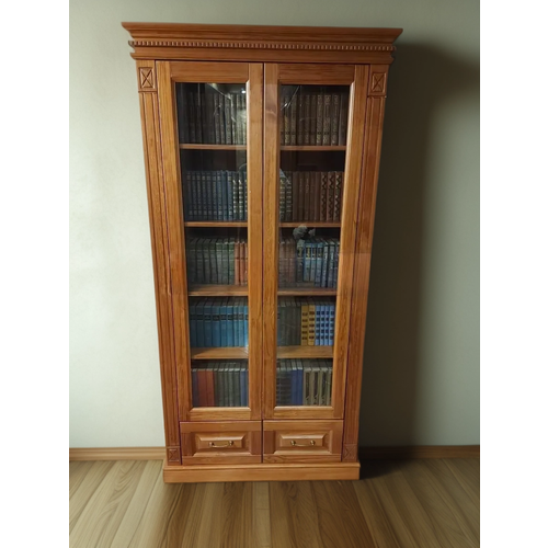 Шкаф книжный Библиотека Верди 035, 100х40х200 см, ммк-древ, классический орех 2