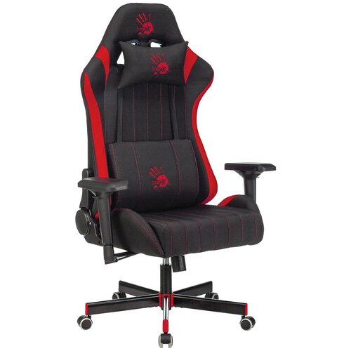 Компьютерное кресло Bloody GC-950 игровое, обивка: искусственная кожа/текстиль, цвет: черный/красный