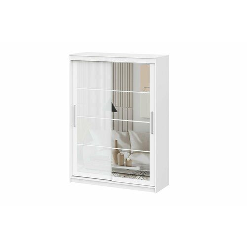 Шкаф-купе Hoff ШКП 3, Серия 2 160,1х220х60 см, ЛДСП, цвет белый текстурный