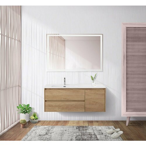 Тумба под раковину BelBagno KRAFT-1000-2C-1A-SO-RNN-L 100 см левая, Rovere Nebrasca Nature