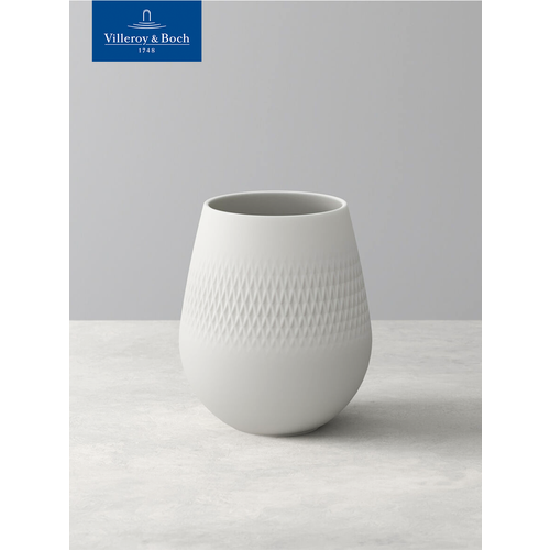 Ваза для цветов 14 см, 1100 мл, Manufacture Collier Blanc Carre Small, Villeroy & Boch, Премиум-Фарфор