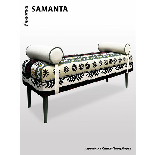 Банкетка BORDADO SAMANTA, мебельная фанера, велюр/гобелен, принт 