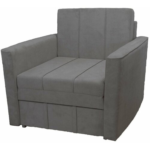 Раскладное кресло-кровать StylChairs Сёма, ширина 90/93 см, велюр тёмно-серый (антрацит)