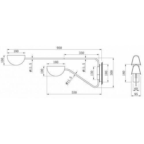 Настенный светильник (бра) Mollis MOD126WL-02B