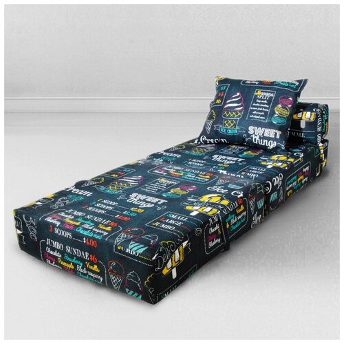 Кресло-кровать MyPuff бескаркасное, размер ХXXХL 1 шт. хлопок 70 см 80 см 40 см 180 см 70 см 20 см айскрим
