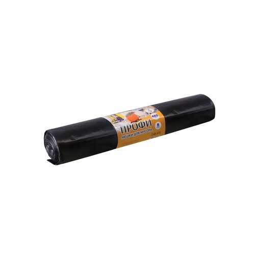Мешки для мусора 480 л, черные, в рулоне 5 шт, ПВД, 65