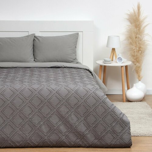 Покрывало LoveLife Tufting: Ромб цв. серый, 240*230 5см, микрофайбер, 100% п/э