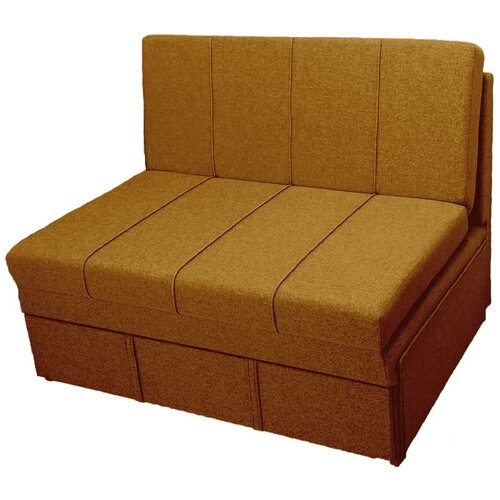 Диван-кровать StylChairs Сёма, ширина 120 см, без подлокотников, обивка: ткань рогожка, цвет: горчичный