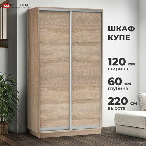Шкаф-купе для одежды Тетрис с полками и штангой 120х60х220 Сонома