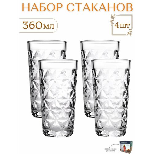 Набор высоких стаканов ESTRELLA 4 шт, 360 мл