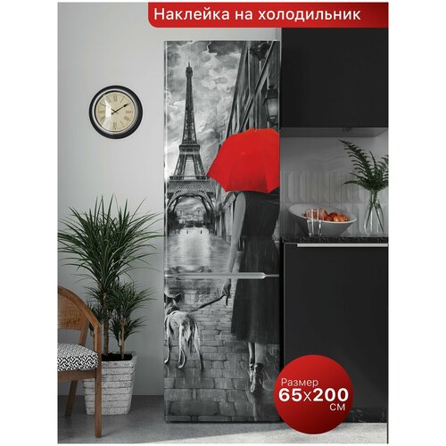 Интерьерная наклейка на холодильник. Самоклеящаяся пленка для мебели. 65х200 см.