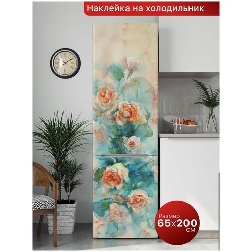 Интерьерная наклейка на холодильник. Самоклеящаяся пленка для мебели. 65х200 см.