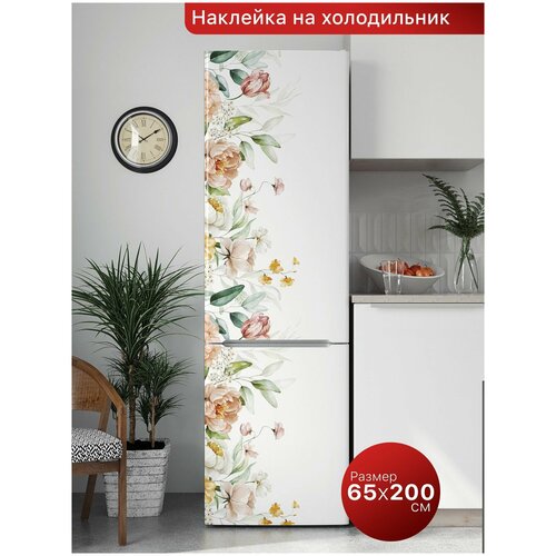 Интерьерная наклейка на холодильник. Самоклеящаяся пленка для мебели. 65х200 см.