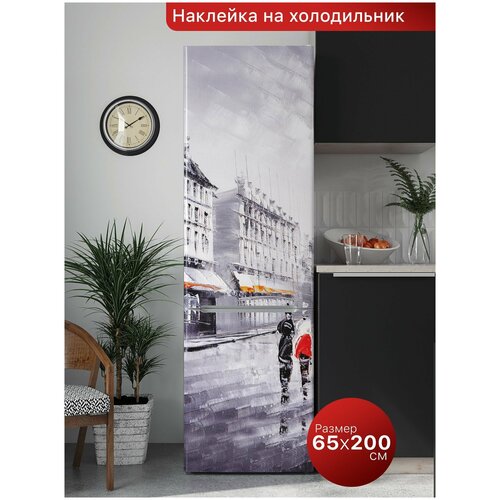Интерьерная наклейка на холодильник. Самоклеящаяся пленка для мебели. 65х200 см.