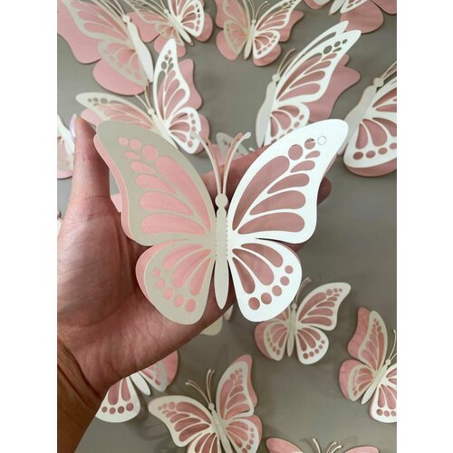 Декоративные бабочки для декора стен, 3D, двухслойные, 20шт. фотозона