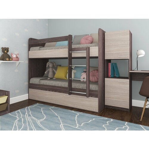 Кровать двухъярусная Есэндвич kids Лаворо 160х70 см (Анкор тёмный/Анкор светлый)