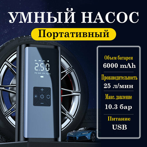 Насос велосипедный беспроводной, для мяча, для ватрушки/тюбинга, для автомобиля, лодки, матраса, мотоцикла, самоката