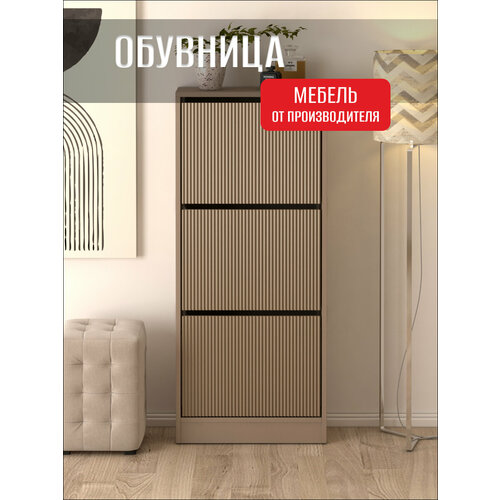 Обувница большая закрытая узкая для прихожей Лайт