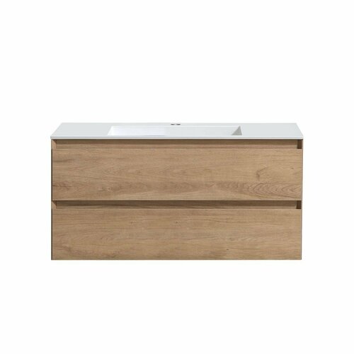 Тумба с раковиной из искусственного камня Vincea Luka 100 N.Oak, White