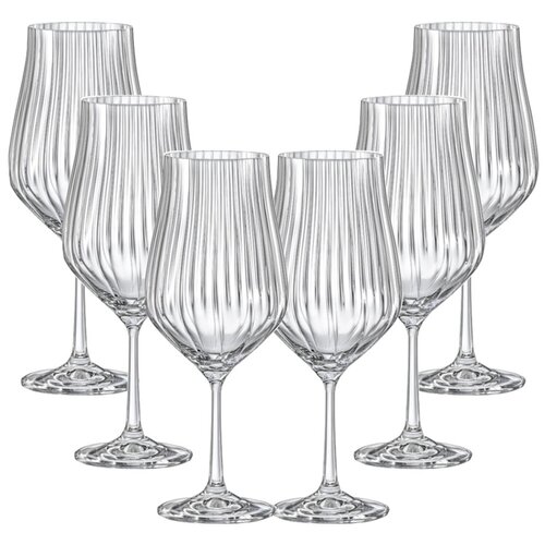 Набор бокалов Bohemia Crystal Tulipa optic для вина, 550 мл, 6 шт., прозрачный