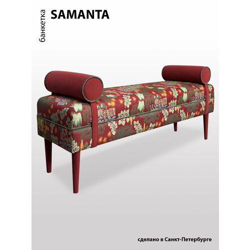 Банкетка BORDADO SAMANTA, мебельная фанера, велюр/гобелен, цвет 