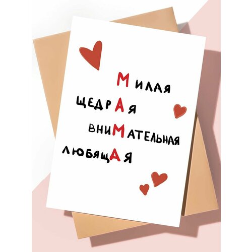 Дизайнерская открытка с днем рождения маме / Мама