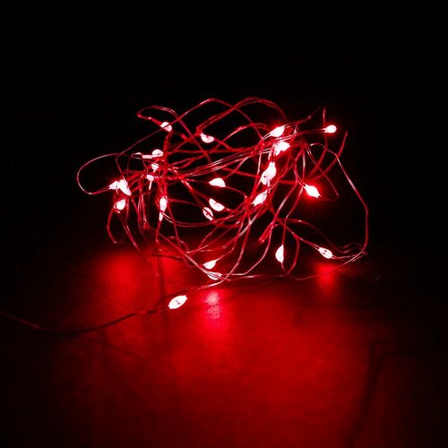 Светодиодная гирлянда, Роса 30 Led, IP14, 3 м. Красный