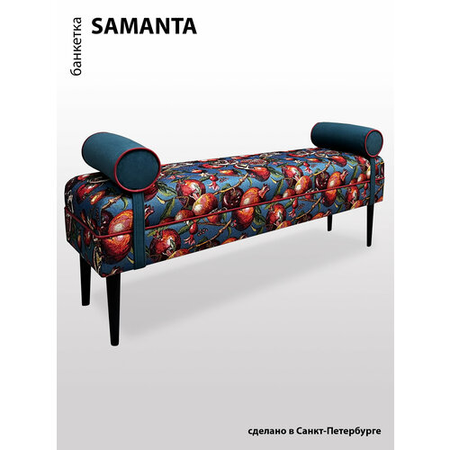 Банкетка BORDADO SAMANTA, мебельная фанера, велюр/гобелен, принт 
