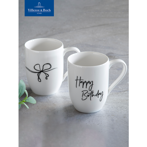 Набор кружек для чая и кофе 2 шт, 340 мл, Happy Birthday, Statement, Villeroy & Boch, Премиум-Фарфор