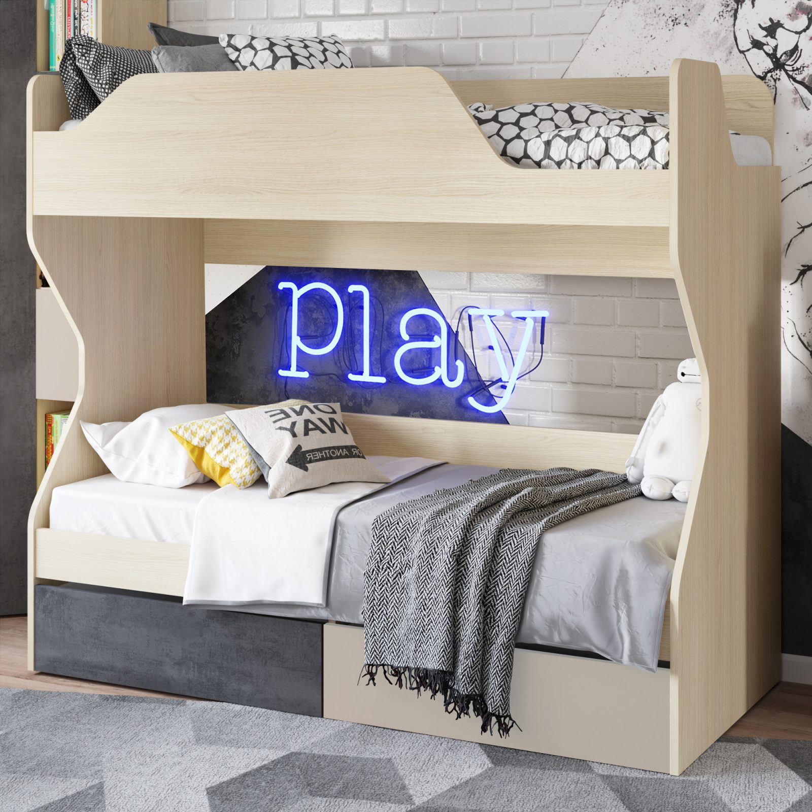 Lazurit Кровать двухъярусная Джелато 90x200